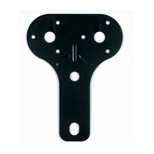 Black coated double socket steel towbar mounting plate