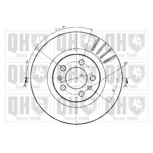 Front brake disc for Audi A3 - 280mm vented